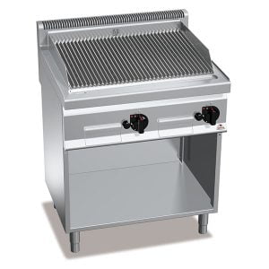 Barbacoa a gas piedra volcánica 800 con soporte - Berto's Macros 700