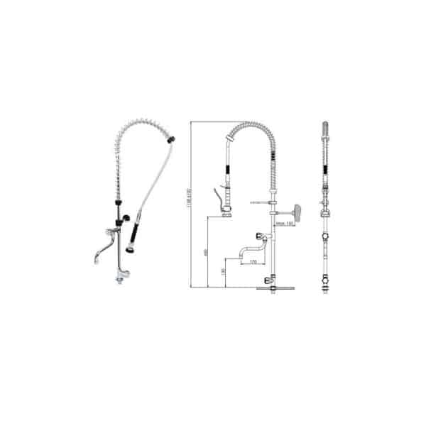 Grifo ducha 1 agua Con Caño Sobremesa color negro GD1ANC Maiser
