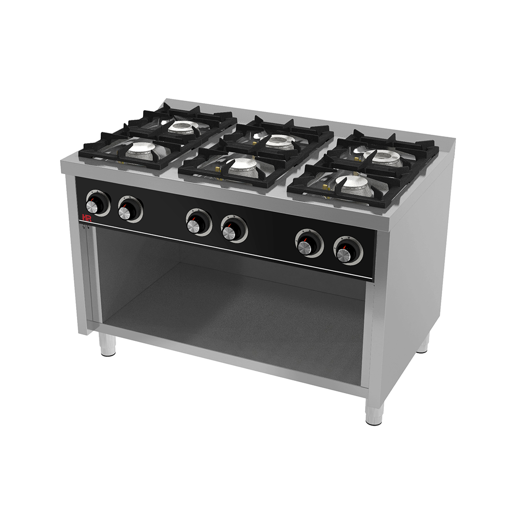 Cocina a gas 6 fuegos con soporte - HR FAINCA SERIE 750