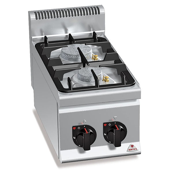 Cocina a gas 2 fuegos sobremesa - Berto's Plus 600 Power