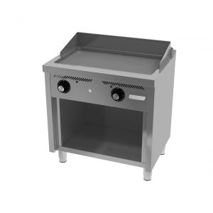 Fry top eléctrico cromo 2 mandos con soporte - HR FAINCA SERIE 600