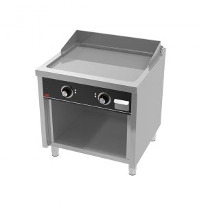 Fry top eléctrico cromo 2 mandos con soporte - HR FAINCA SERIE 750