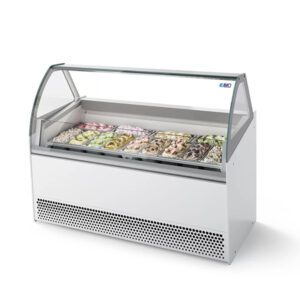 Vitrina de helados 13 cubetas cristal curvo ISA Bermuda 13LX