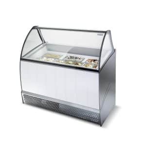 Vitrina de helados 10 cubetas cristal curvo ISA Bermuda 10