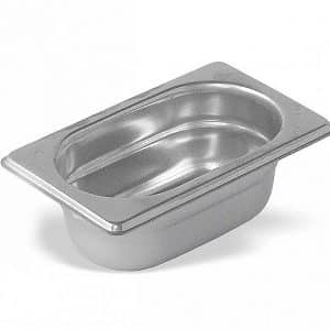 CUBETA LISA GASTRONORM DE ACERO SIN ASAS INOXIDABLE GN 1/9