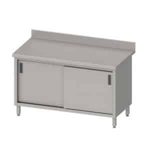 Mesa mural acero 1400X600X850mm acero inoxidable con puertas correderas - MMPC146