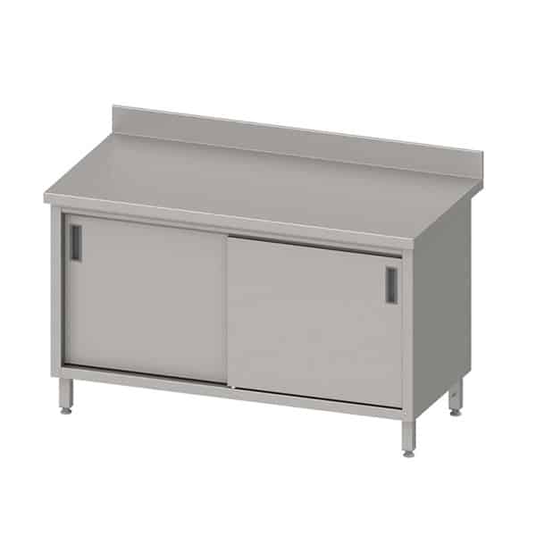 Mesa mural acero 1400X600X850mm acero inoxidable con puertas correderas - MMPC146