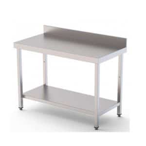 Mesa de trabajo 600X500X850mm acero inoxidable con peto y estante