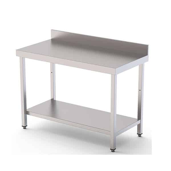 Mesa de trabajo 600X500X850mm acero inoxidable con peto y estante