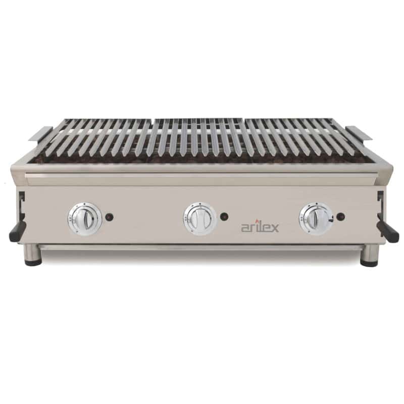 Barbacoa a gas 100 cm piedra volcánica ARILEX con parrilla inoxidable regulable en 3 alturas 100BAR Barbacoa a gas 100 cm piedra volcánica ARILEX con parrilla inoxidable regulable en 3 alturas 100BAR