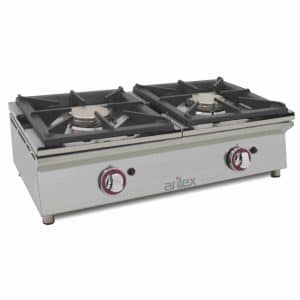 Cocina a gas sobremostrador ARILEX de 2 fuegos de 5,8 + 5,8 Kw 80CGN