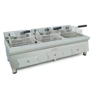 Freidora eléctrica 12+12+12 litros 7,5+7,5+7,5 kw trifásica Línea 600 100FRE121212GTR