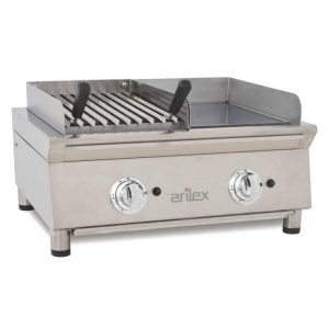 Frytops a gas 35 cm acero de 15 mm + Barbacoa a gas 35 cm Línea 600