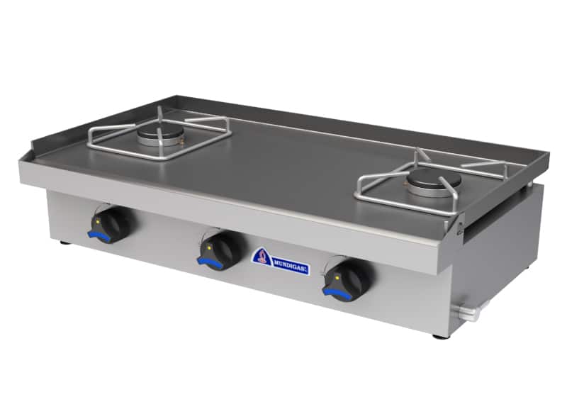 Plancha Económica a Gas Con fuego Abierto MUNDIGAS P-850/2 ECO