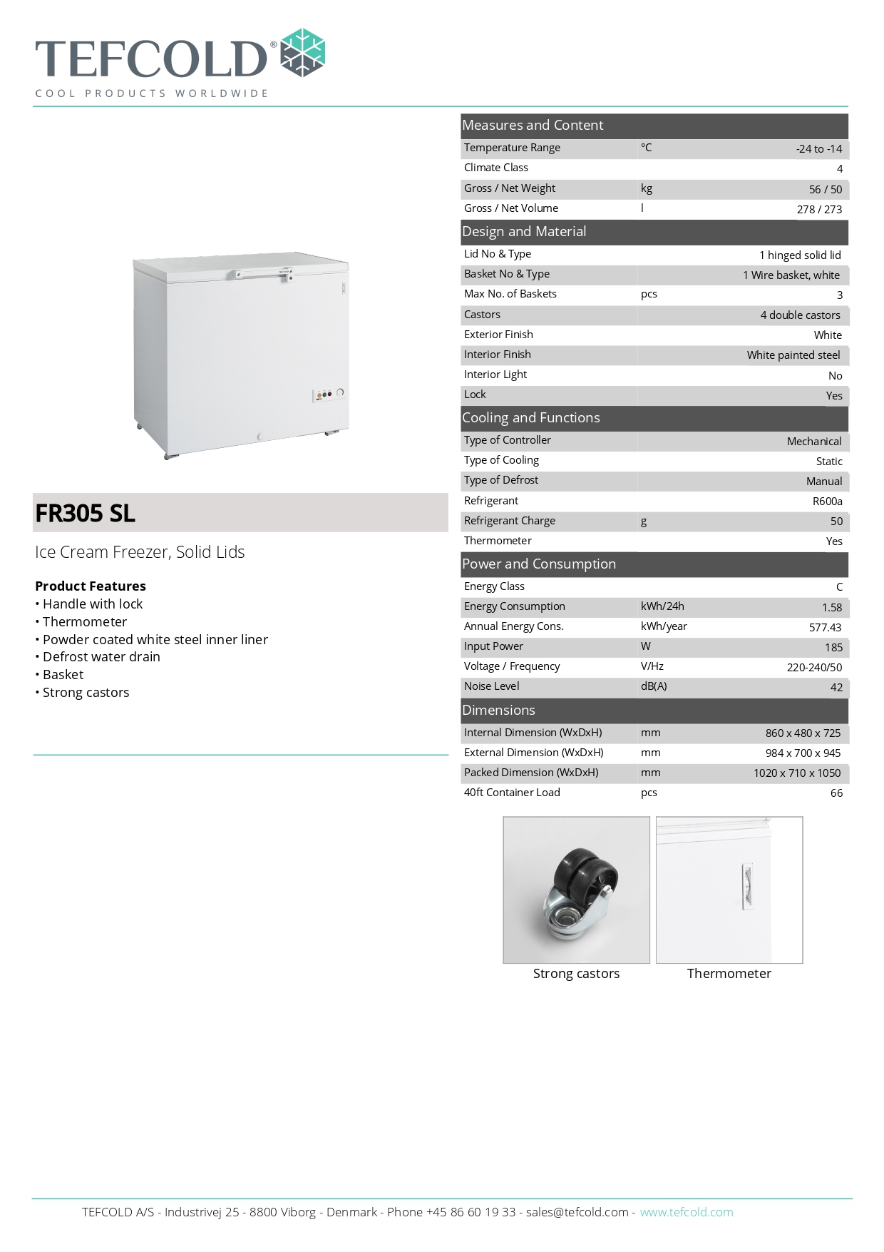 Congelador Arcón de Hielo - Blanco - 273 L