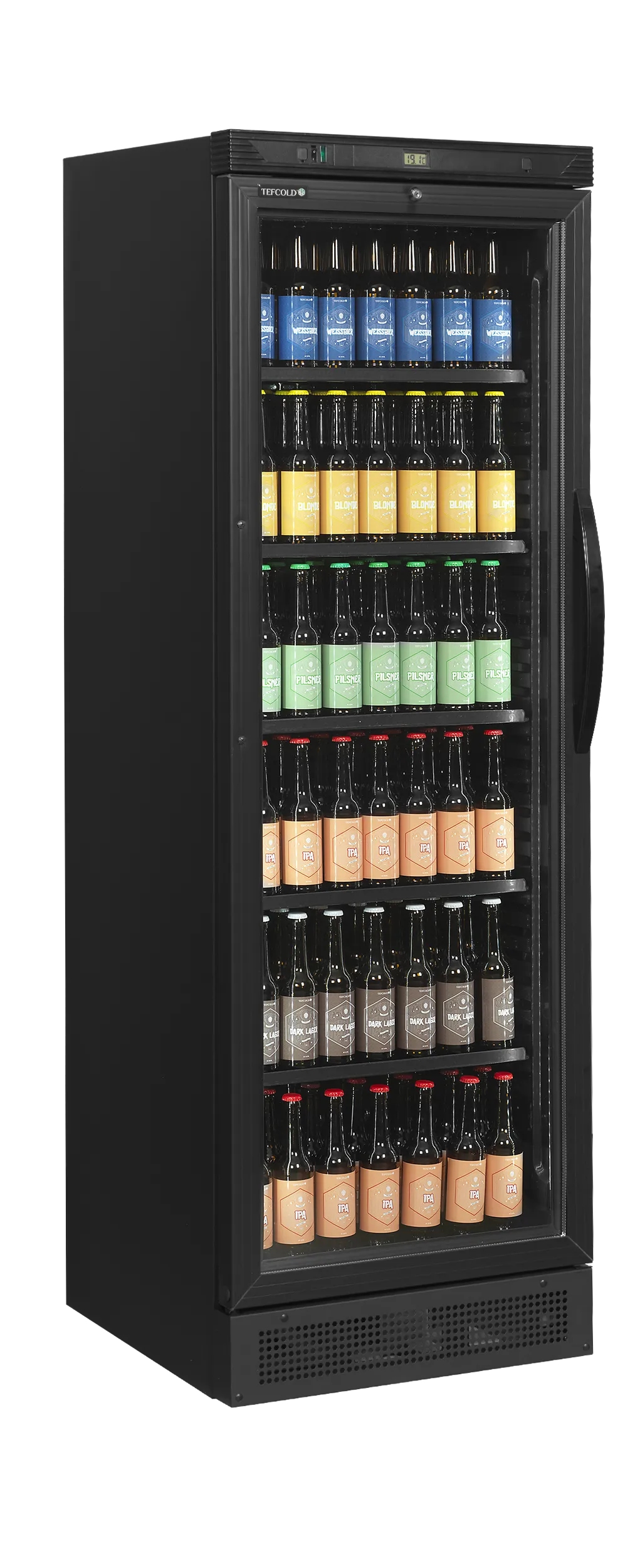 Armario Expositor CEV425 BLACK 358 Litros 595x600x1840 TEFCOLD