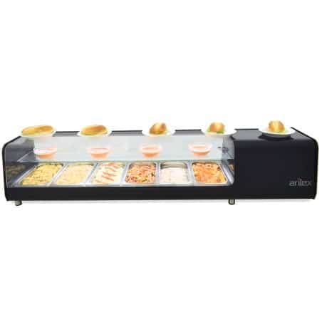 Vitrina Refrigerada de tapas placa lisa 8 bandejas doble piso Arilex GN1/3 8VTG-VISION DOBLE Vitrina Refrigerada de tapas placa lisa 8 bandejas doble piso Arilex GN1/3 8VTG-VISION DOBLE
