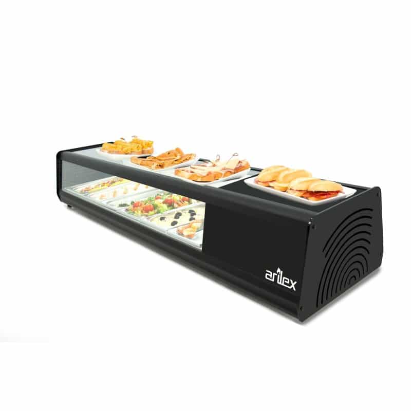 Vitrina Refrigerada de tapas Arilex 4VTL Placa lisa color negro Vitrina Refrigerada de tapas Arilex 4VTL Placa lisa color negro