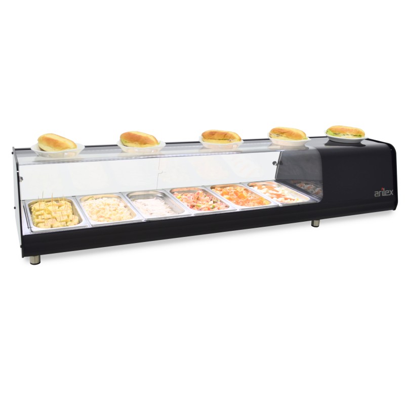 Vitrina Refrigerada de tapas 8 bandejas doble piso Arilex 8-GN1/3 8VTG Vision Vitrina Refrigerada de tapas 8 bandejas doble piso Arilex 8-GN1/3 8VTG Vision