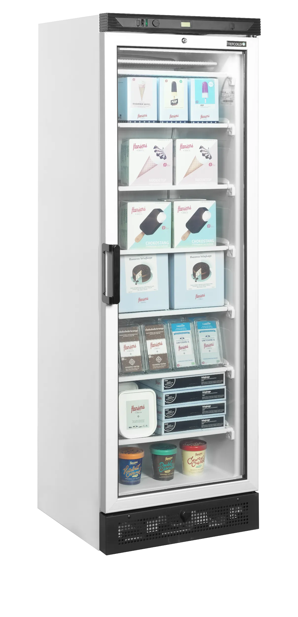 Congelador Expositor Puerta de Cristal  UFFS371G 300 Litros 595x640x1840 TEFCOLD