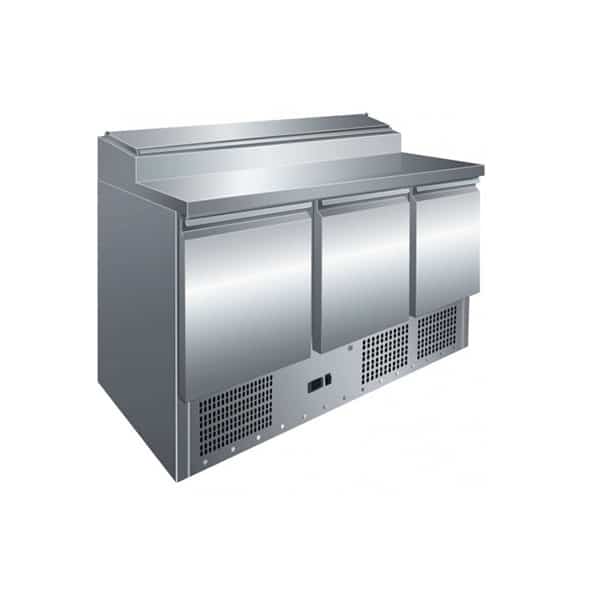 Mesa refrigerada preparación de ensaladas GN1/1 de 3 puertas PS300 Mesa refrigerada preparación de ensaladas GN1/1 de 3 puertas PS300