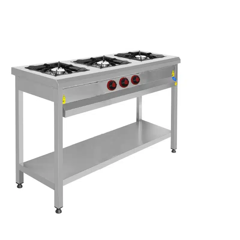 Cocina 3 fuegos a gas con soporte Osteleria modelo 1460