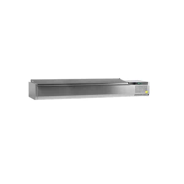 Vitrina refrigerada sobre encimera GN1/4  VK38-200 S/S LID  (2000 x 395 x 260 mm)