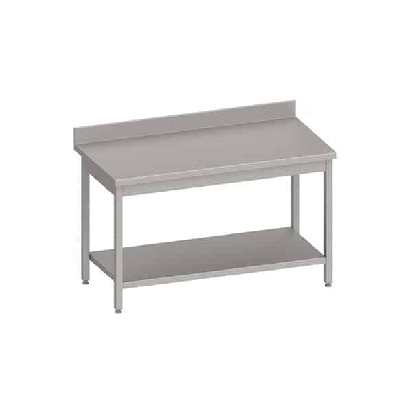 Mesa mural acero inox  con estante 1000x600x850mm