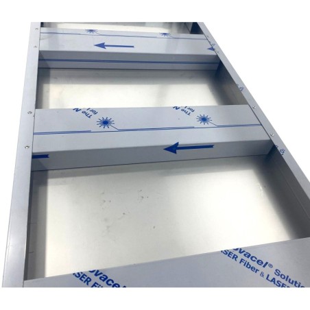 Mesa central baja acero inox con estante 1000x700x600mm