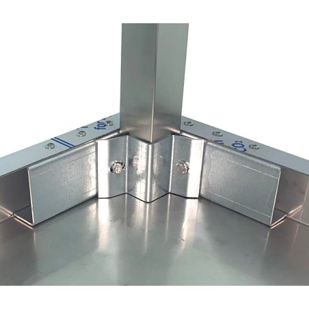 Mesa central baja acero inox con estante 1000x700x600mm