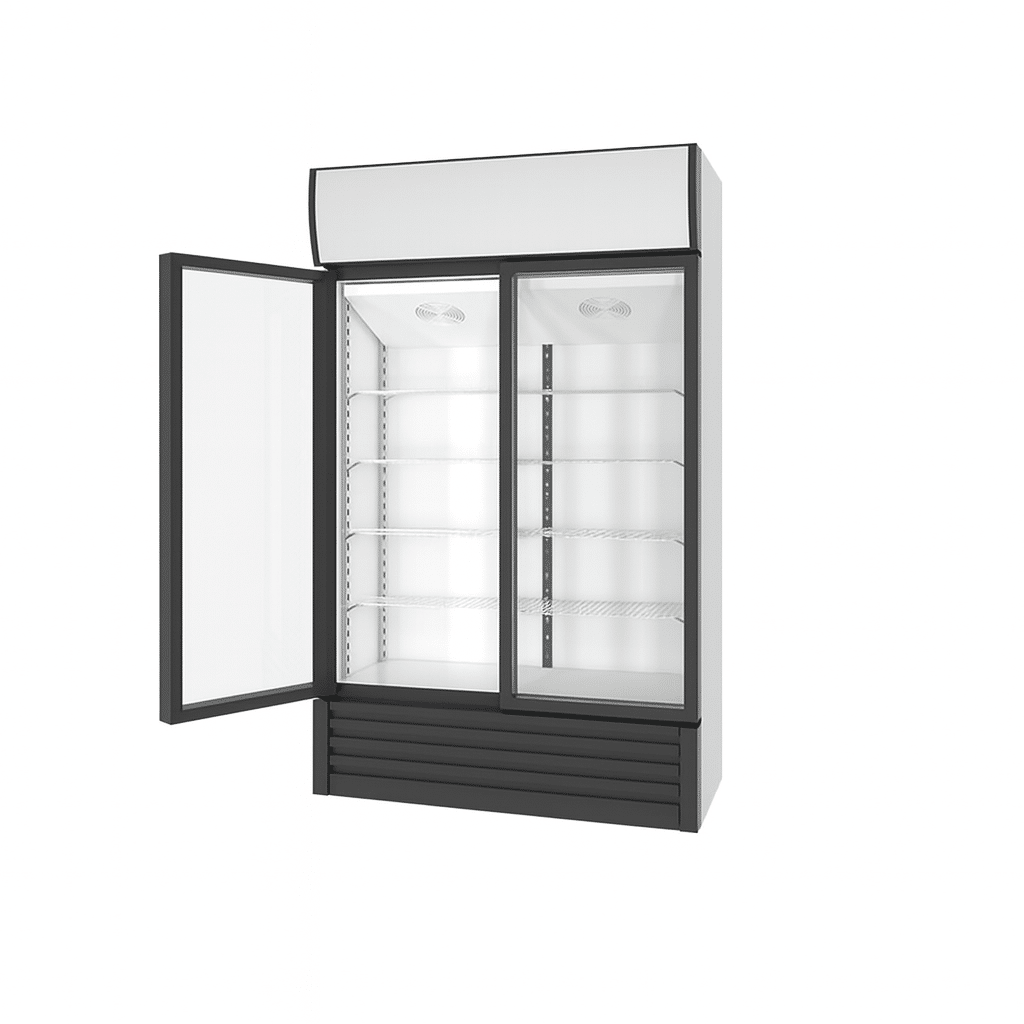 Armario Refrigerado 2 puertas de cristal Negro 600L Osteleria