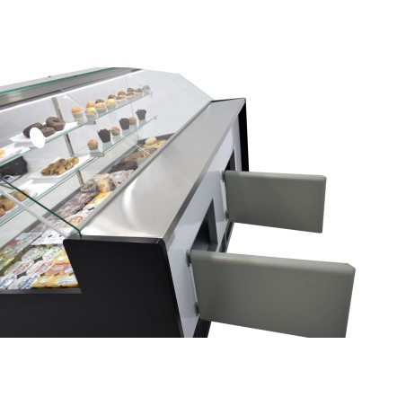 Vitrina Refrigerada Pastelería de 1 metro Fondo 973 mm Frío Estático - Exposición Inoxidable - 2 Estantes Línea CORDOBA VRE-100-P