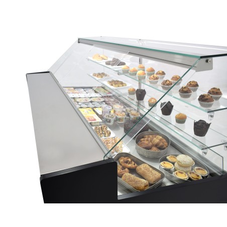 Vitrina Refrigerada Pastelería de 1 metro Fondo 973 mm Frío Estático - Exposición Inoxidable - 2 Estantes Línea CORDOBA VRE-100-P