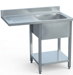 Fregadero para barra con hueco para lavavasos linea 700 Medidas 1200x600x850 +100 mm