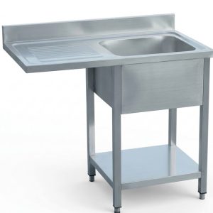 Fregadero para barra con hueco para lavavasos linea 700 Medidas 1200x600x850 +100 mm