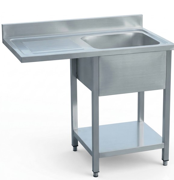 Fregadero para barra con hueco para lavavasos linea 600 Medidas 1200x600x850 +100 mm