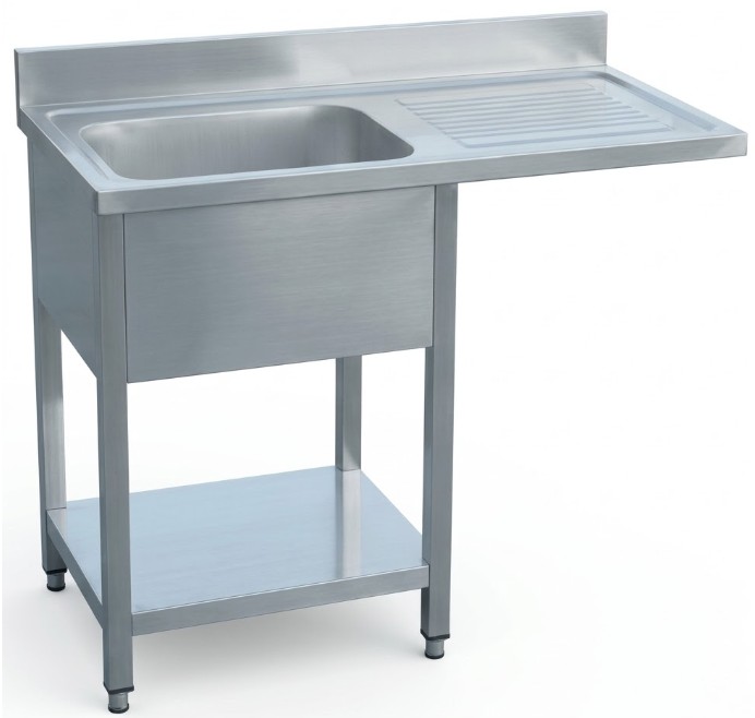 Fregadero para barra con hueco para lavavasos linea 700 Medidas 1200x600x850 +100 mm