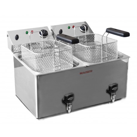 Freidora Doble de 8+8 litros con Grifo - F10/8GX2 - Maiser Freidora Doble de 8+8 litros con Grifo - F10/8GX2 - Maiser