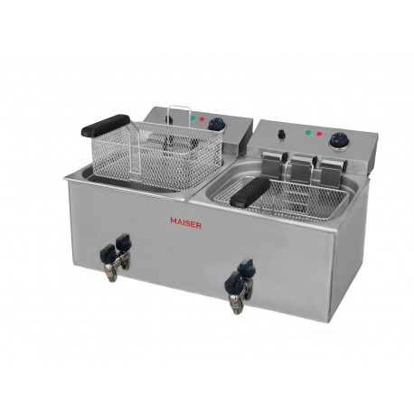 Freidora Doble de 10+10 litros con Grifo - F12/10GX2 - Maiser Freidora Doble de 10+10 litros con Grifo - F12/10GX2 - Maiser