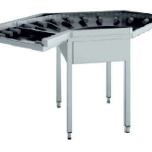 Mesa de Salida con Rodillos curva 90º dim.(300+965)x965x850h mm CR-90