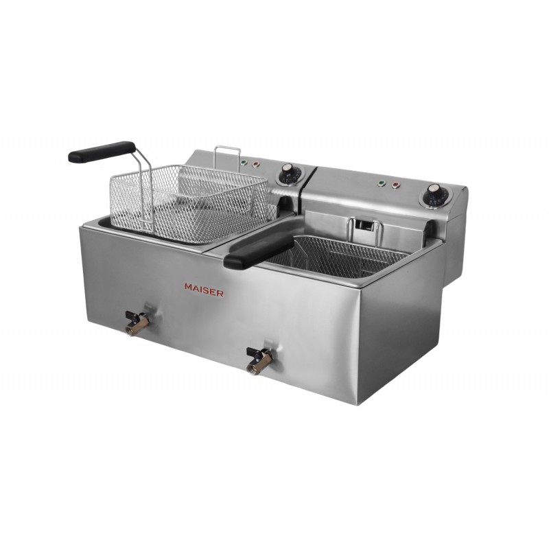 Freidora Doble de 10+10 litros Grand Chef con Contactor y Grifo - F12/10C45GEX2 - Maiser Freidora Doble de 10+10 litros Grand Chef con Contactor y Grifo - F12/10C45GEX2 - Maiser