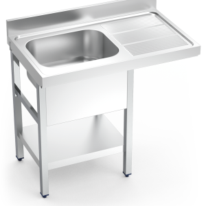 Fregadero inox para lavavajillas serie 600 1 cubeta 1 escurridor derecha