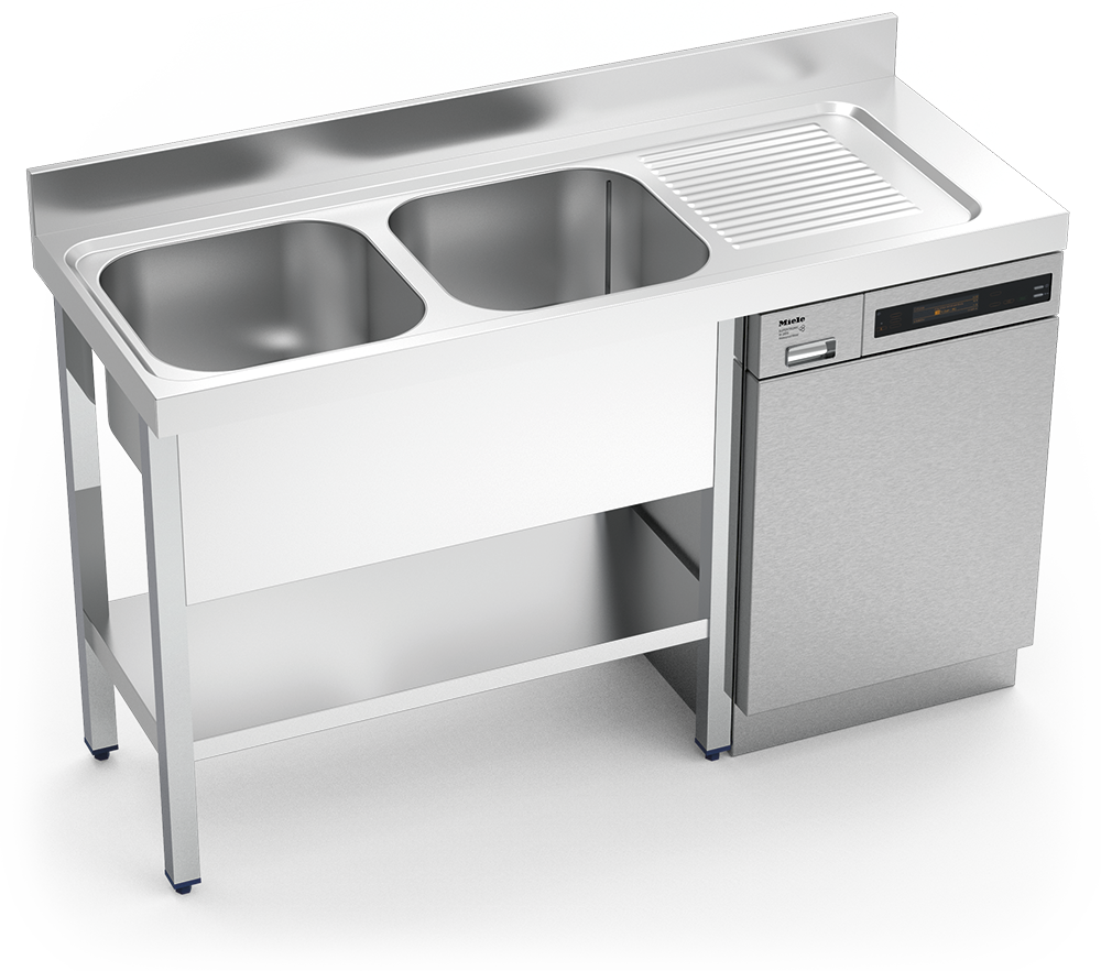 Fregadero inox para lavavajillas serie 700 2 cubetas 1 escurridor derecha