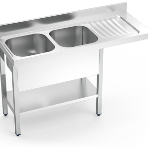Fregadero inox para lavavajillas serie 700 2 cubetas 1 escurridor derecha