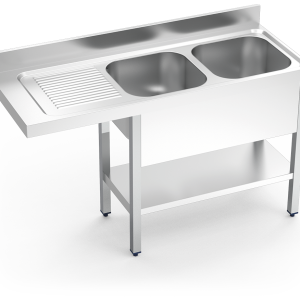Fregadero inox para lavavajillas serie 700 2 cubetas 1 escurridor izquierda