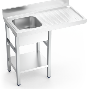 Fregadero inox para lavavasos serie 550 1 cubeta 1 escurridor derecha