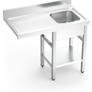 Fregadero inox para lavavasos serie 550 1 cubeta 1 escurridor izquierda 1000x550x850 mm