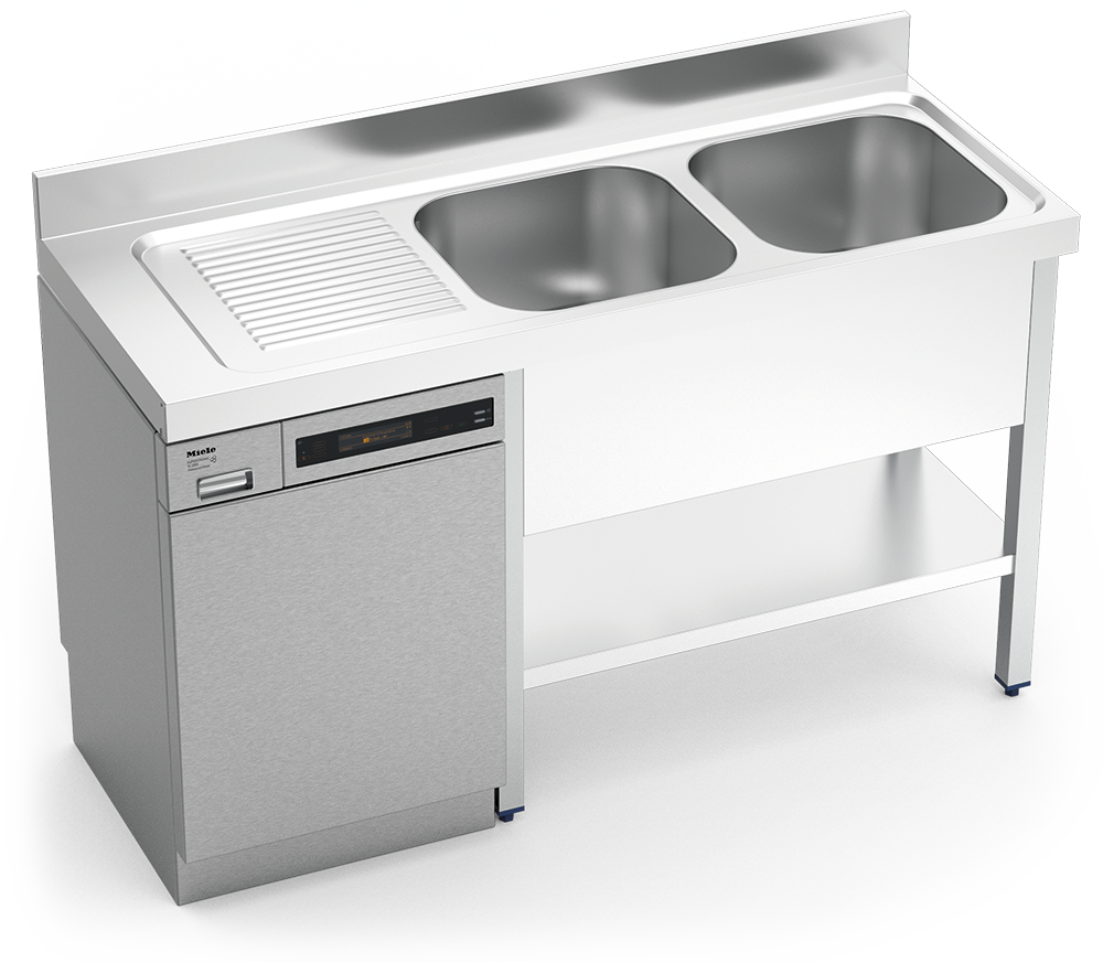 Fregadero inox para lavavasos serie 550 2 cubetas 1 escurridor izquierda Fregadero inox para lavavasos serie 550 2 cubetas 1 escurridor izquierda