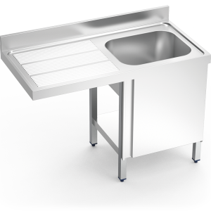 Fregadero para lavavajillas con puerta 1 cubeta escurridor izquierda 1200x600 mm
