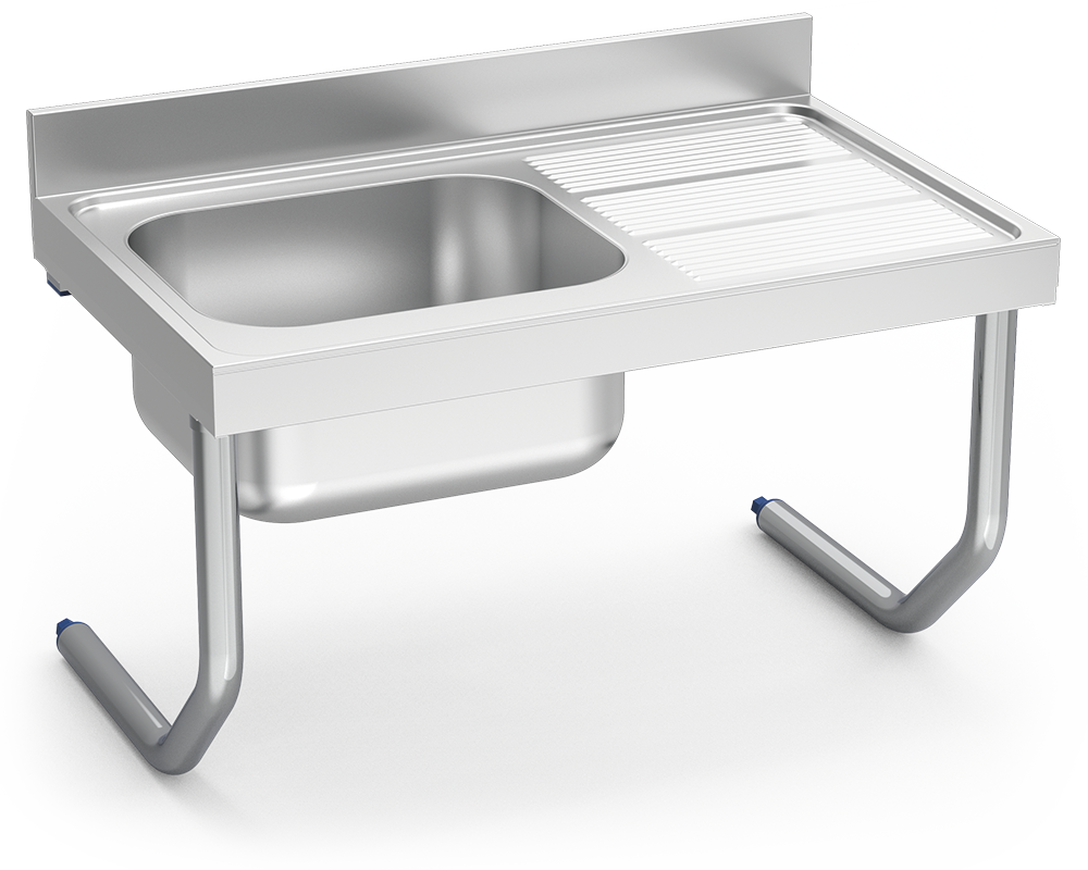 Fregadero inox colgante con palomillas serie 600 1 cubeta 1 escurridor derecha Fregadero inox colgante con palomillas serie 600 1 cubeta 1 escurridor derecha
